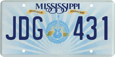 MS license plate JDG431