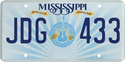 MS license plate JDG433