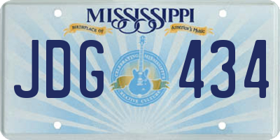 MS license plate JDG434