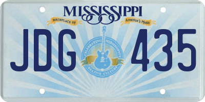 MS license plate JDG435