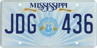 MS license plate JDG436