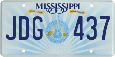 MS license plate JDG437