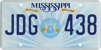 MS license plate JDG438