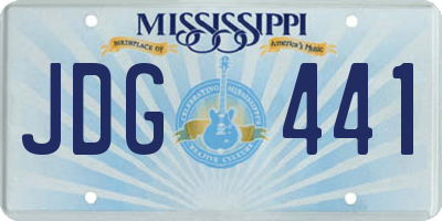 MS license plate JDG441