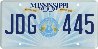 MS license plate JDG445
