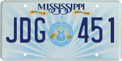 MS license plate JDG451