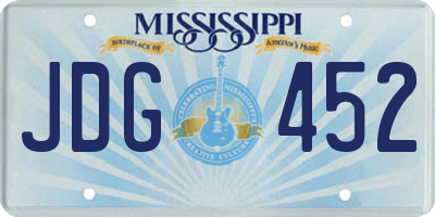MS license plate JDG452