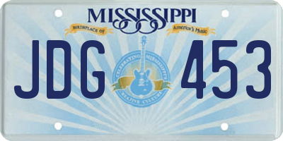 MS license plate JDG453