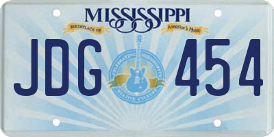 MS license plate JDG454