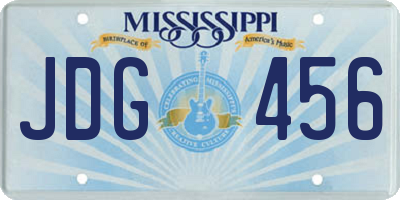 MS license plate JDG456