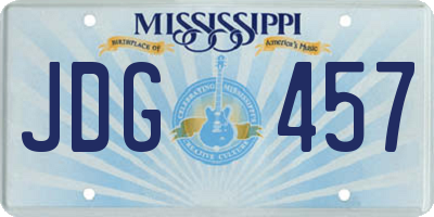 MS license plate JDG457