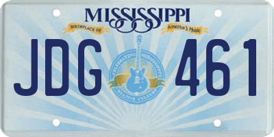 MS license plate JDG461