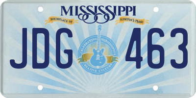 MS license plate JDG463