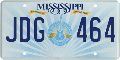 MS license plate JDG464