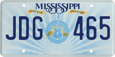 MS license plate JDG465