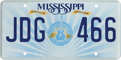 MS license plate JDG466