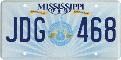 MS license plate JDG468