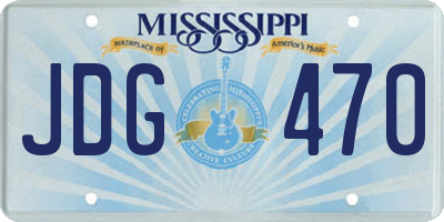 MS license plate JDG470