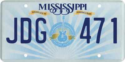 MS license plate JDG471