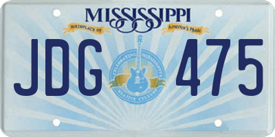 MS license plate JDG475