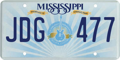 MS license plate JDG477