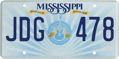 MS license plate JDG478