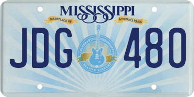 MS license plate JDG480