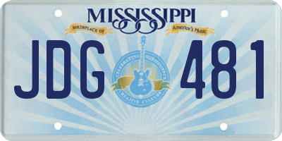 MS license plate JDG481