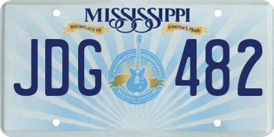 MS license plate JDG482
