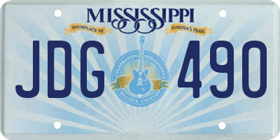 MS license plate JDG490