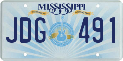 MS license plate JDG491