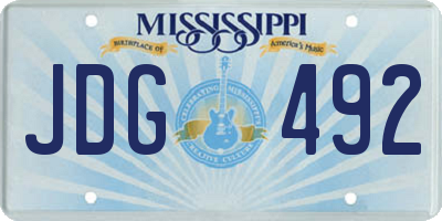 MS license plate JDG492
