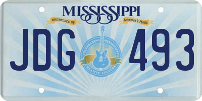 MS license plate JDG493