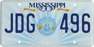 MS license plate JDG496