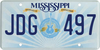 MS license plate JDG497