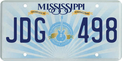 MS license plate JDG498