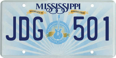 MS license plate JDG501
