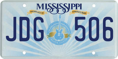 MS license plate JDG506