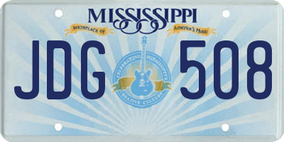MS license plate JDG508