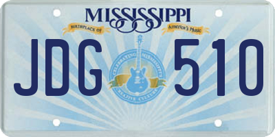 MS license plate JDG510