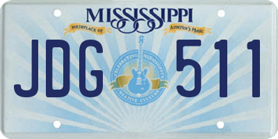 MS license plate JDG511