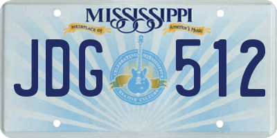 MS license plate JDG512