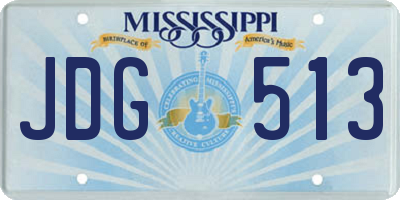 MS license plate JDG513