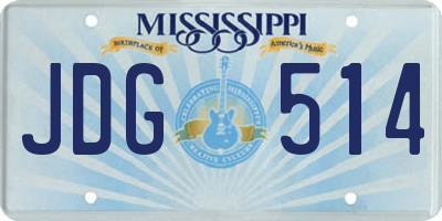 MS license plate JDG514