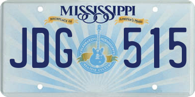 MS license plate JDG515