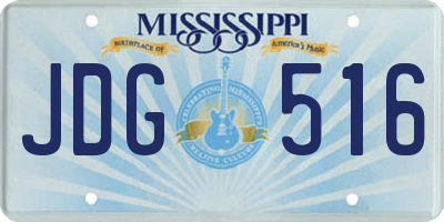 MS license plate JDG516