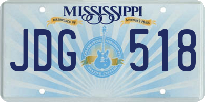 MS license plate JDG518