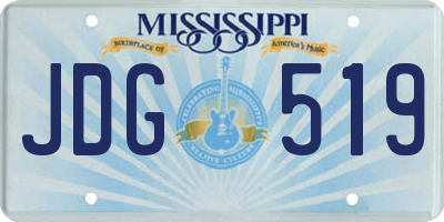 MS license plate JDG519