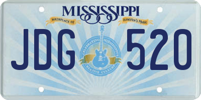 MS license plate JDG520