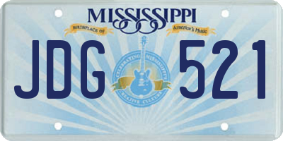 MS license plate JDG521